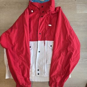 Van Heusen Red and White Windbreaker Jacket